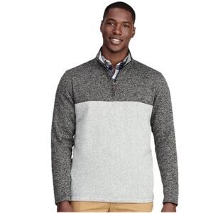 IZOD Men’s Classic Fit Quarter Zip Sweater Fleece Pullover Heathered Gray Size L